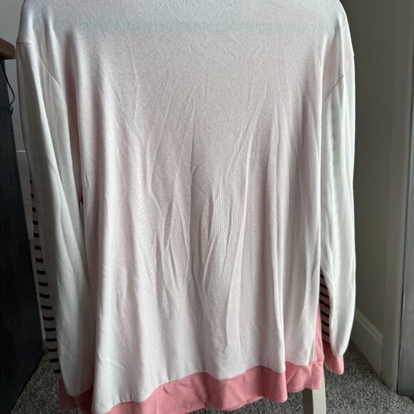Long sleeve pink with black/white striped sleeve - Picture 3 of 3